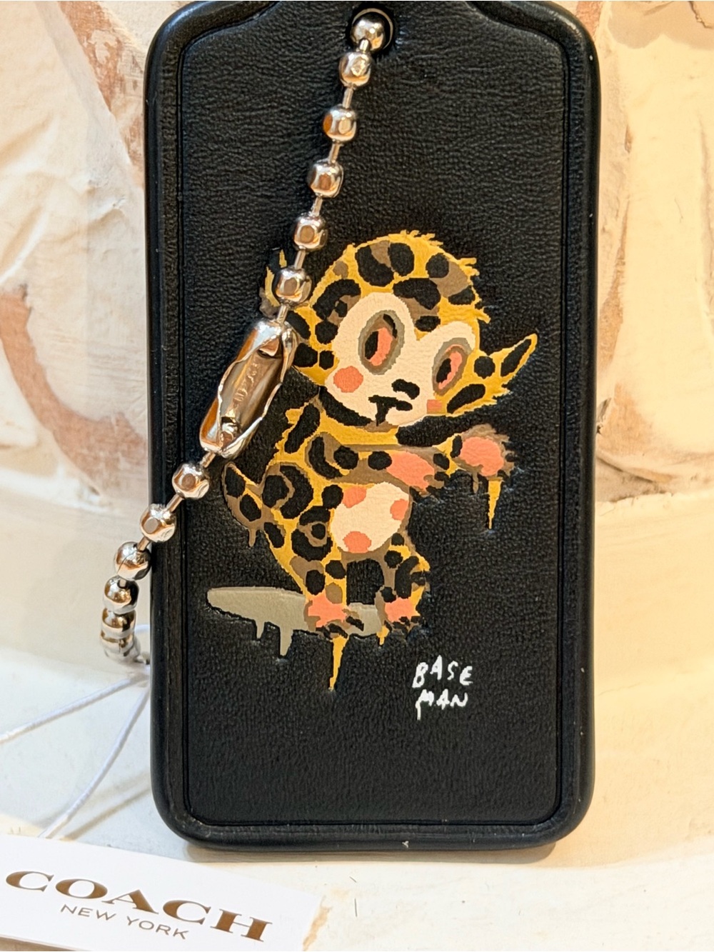 Coach Black Leather Leopard “Wild Beast” Hangtag - Picture 3 of 8